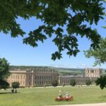 Image of Chatswort House taken from the gardens in summer time