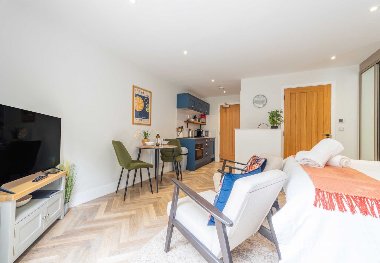 Image showing the combined living and dining area inside Studio Apartment 9 at Rock Mill