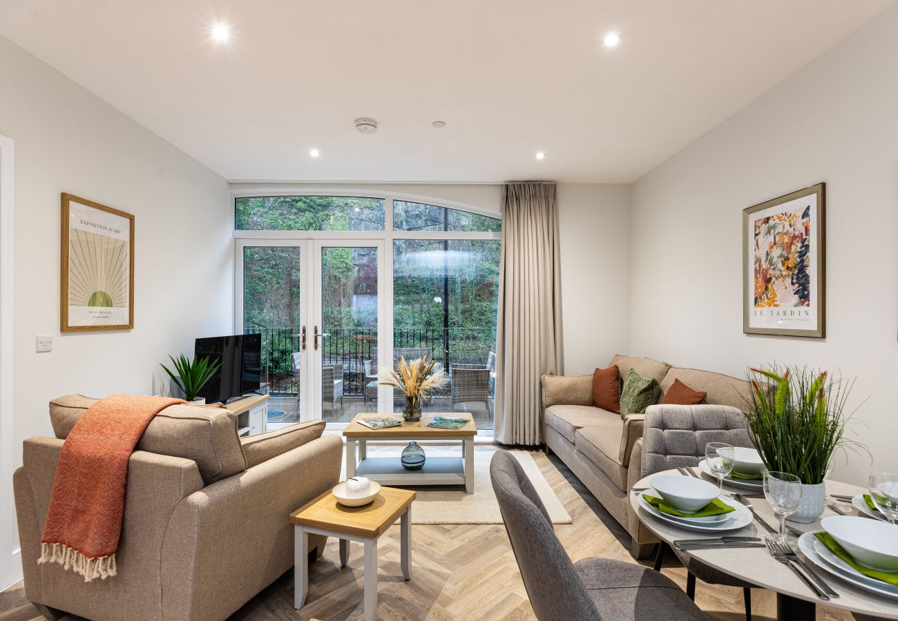 Image showing the combined living and dining areas inside Rock Mill Apartment 4