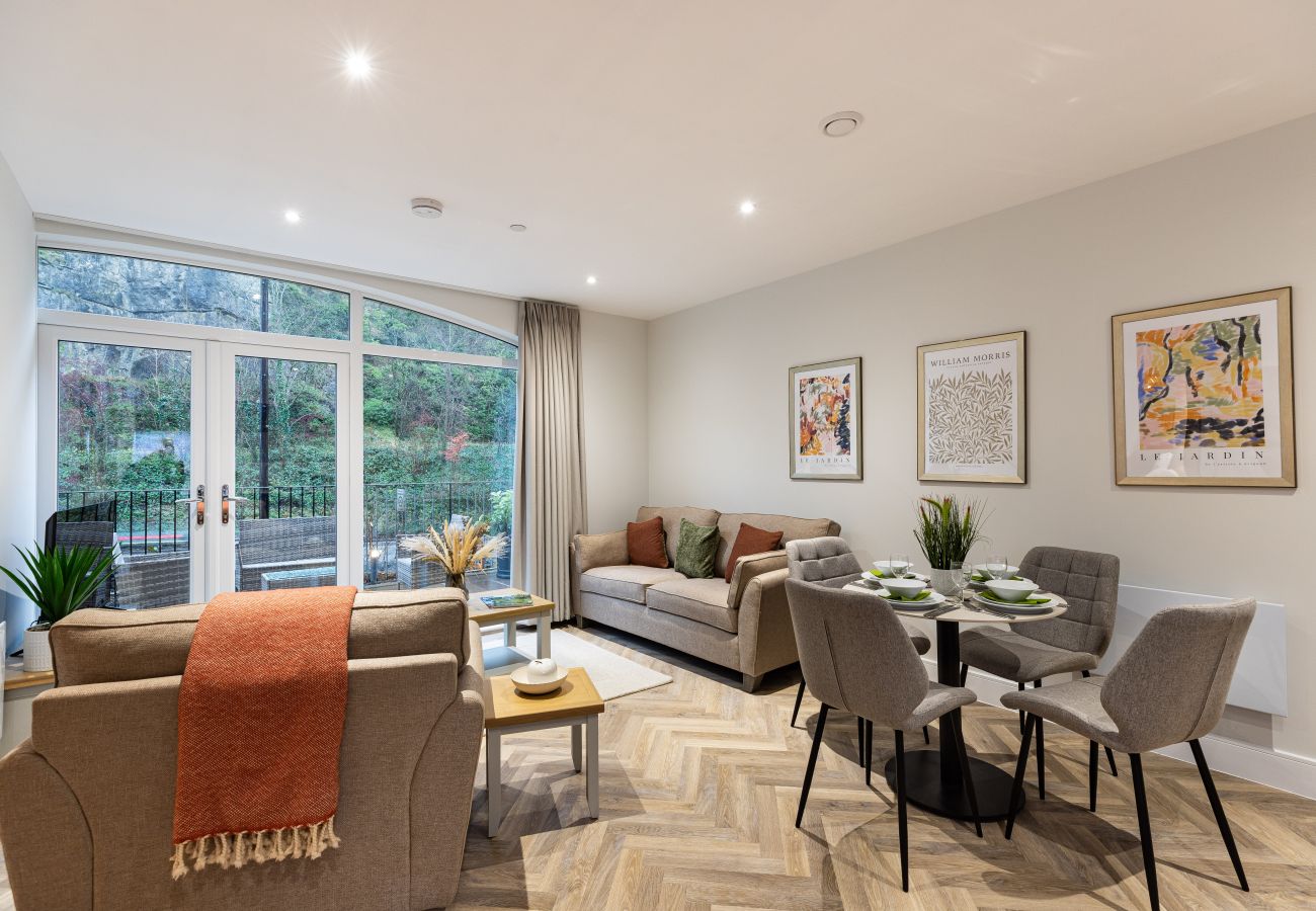 Image showing the comfortable living and dining area inside Rock Mill Apartment 4