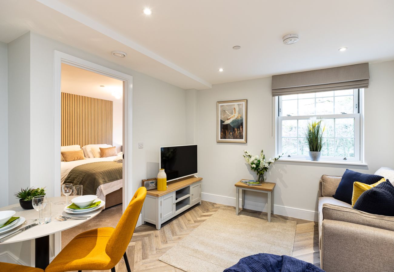 Image showing the living room with a smart TV inside a holiday apartment at Rock Mill