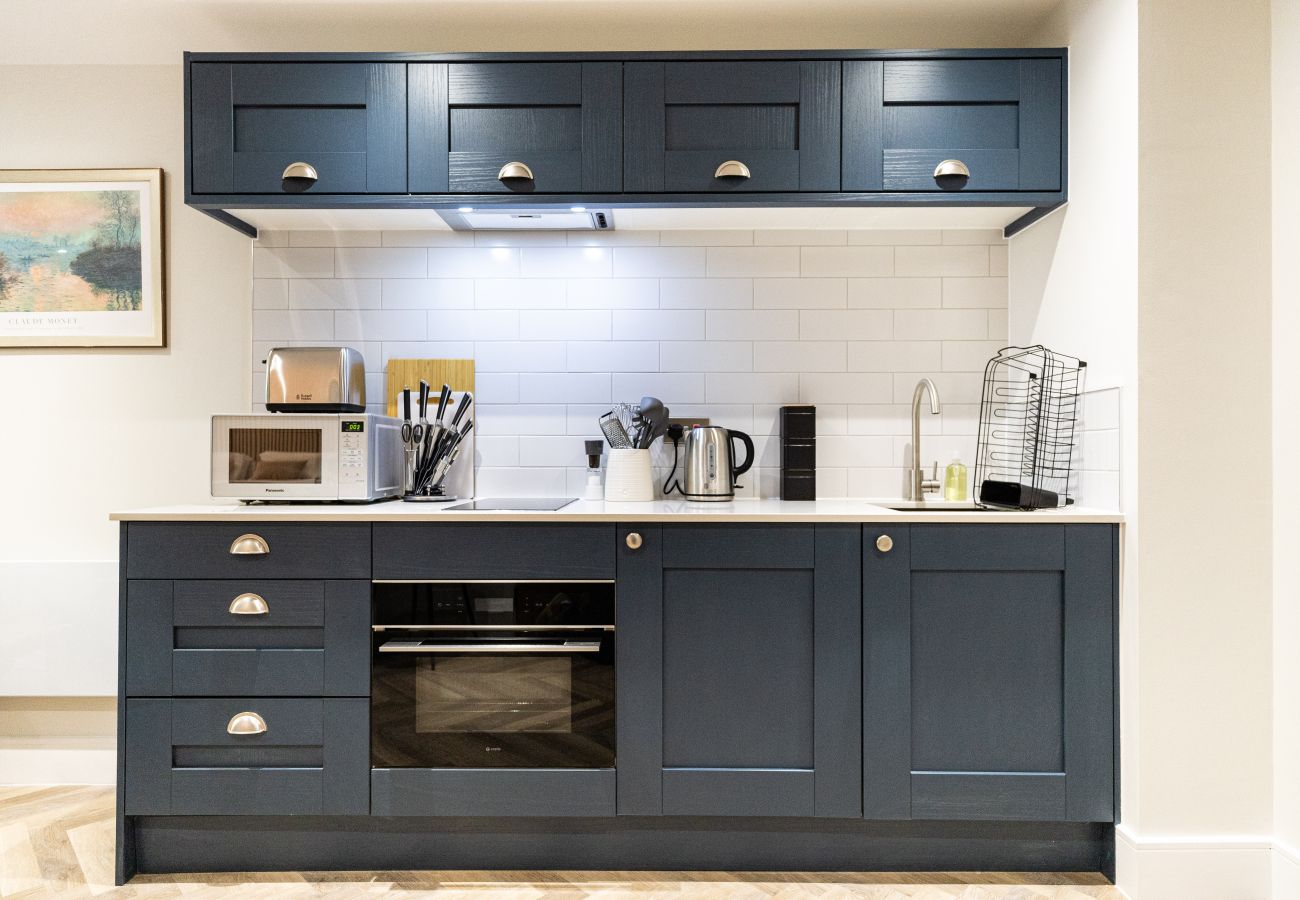 Image showing the well equipped kitchen inside a self catering holiday apartment at Rock Mill