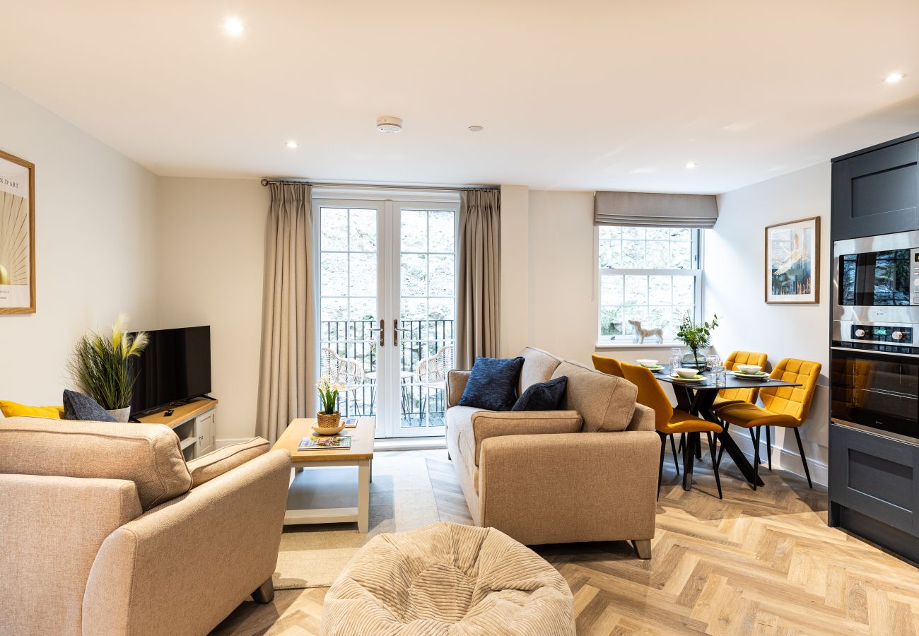 Image showing the combined living and dining area inside Apartment 22 at Rock Mill