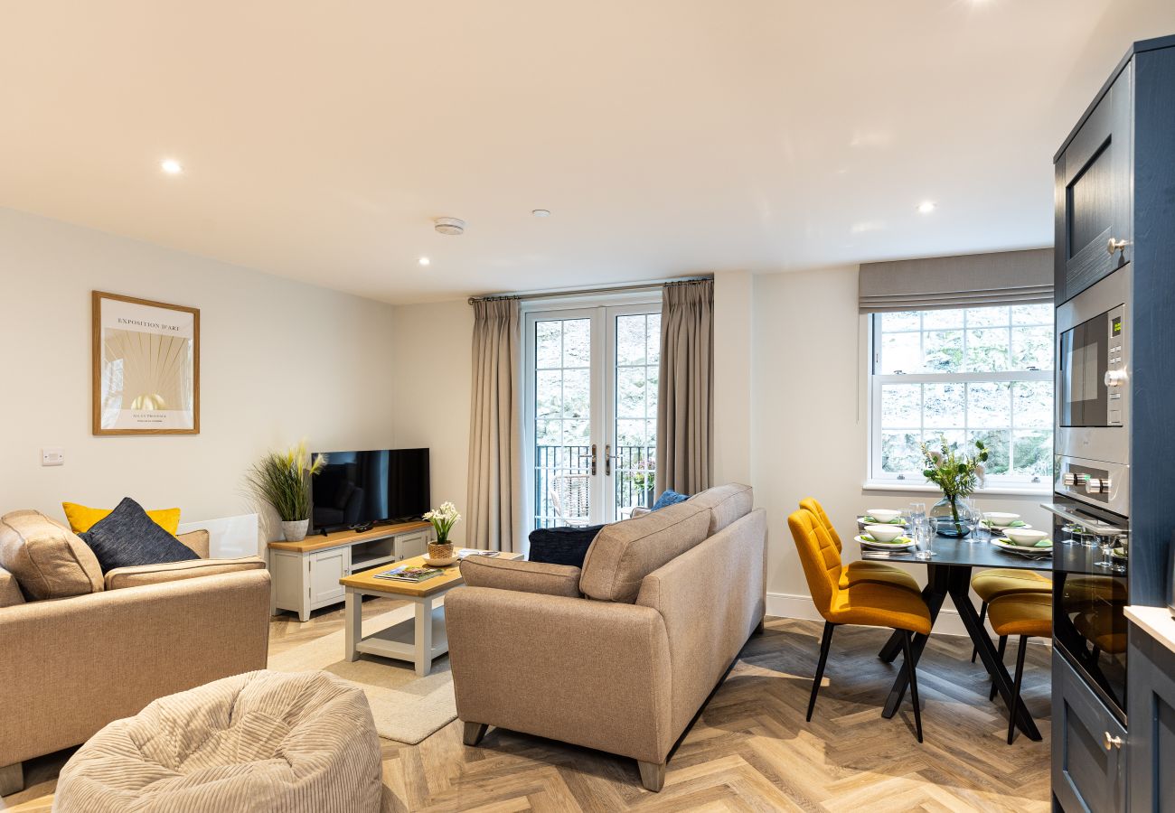 Image showing the living and dining area inside Rock Mill holiday apartment 22