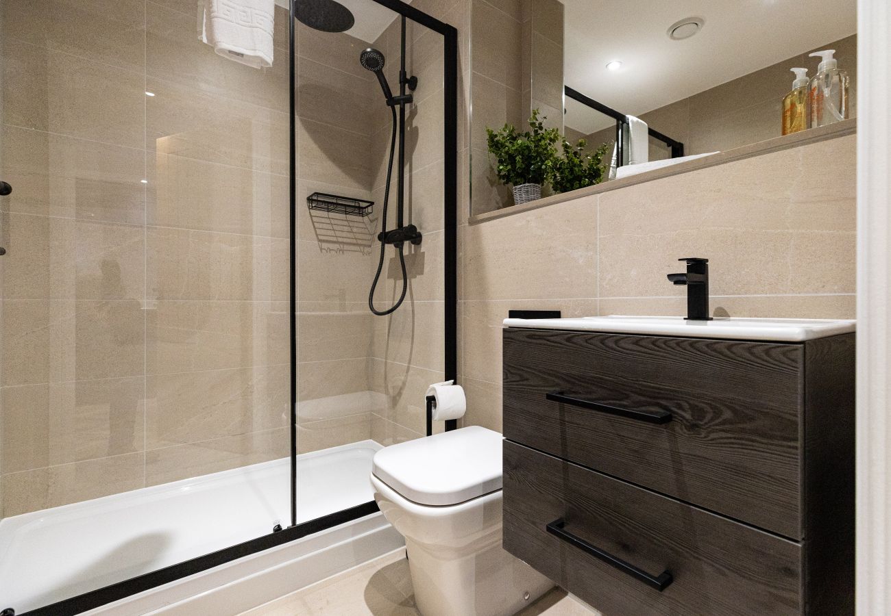 Image showing the modern bathroom with underfloor heating inside Apartment 21 at Rock Mill