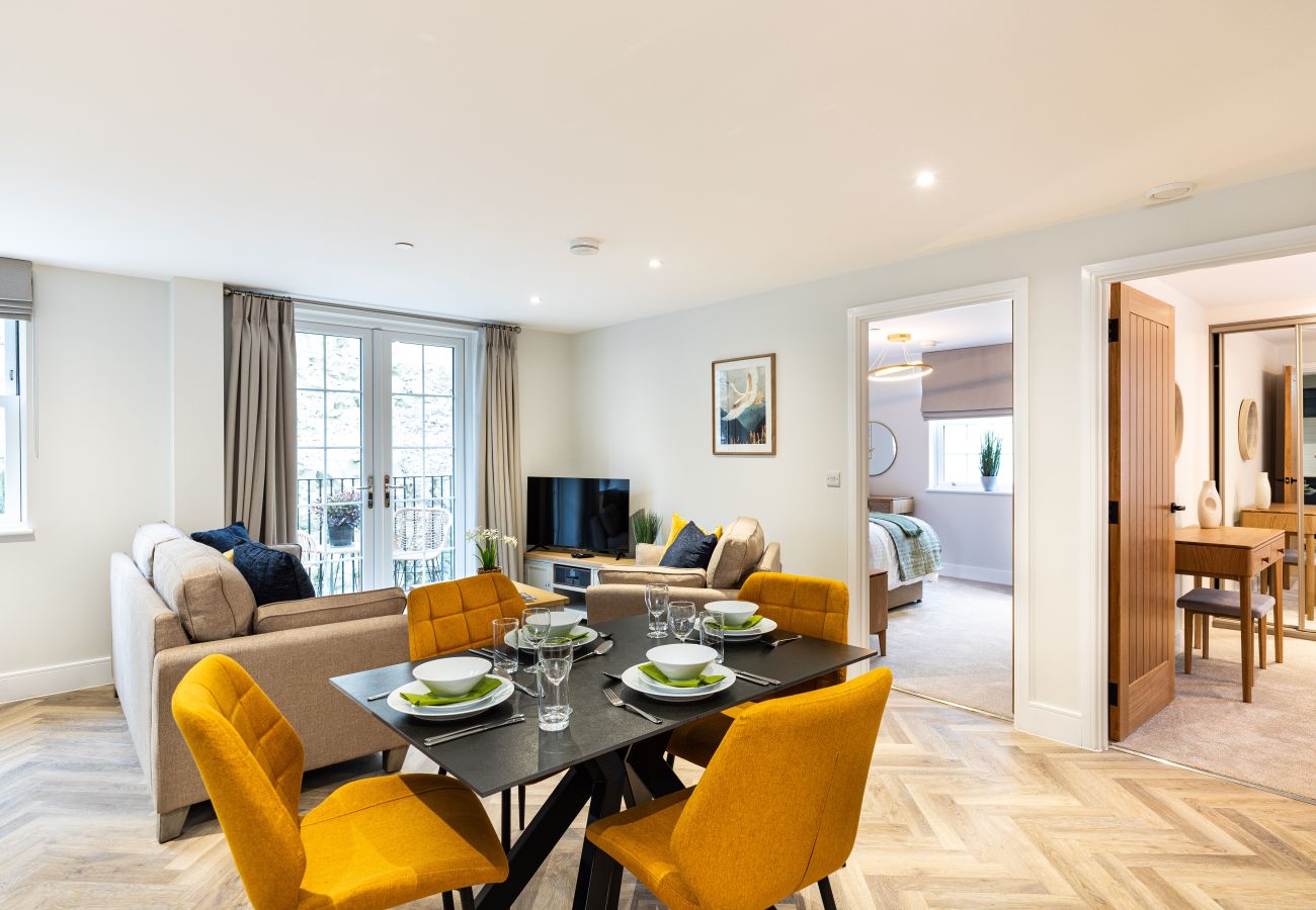 Image showing the combined dining and living area inside Rock mill apartment 12