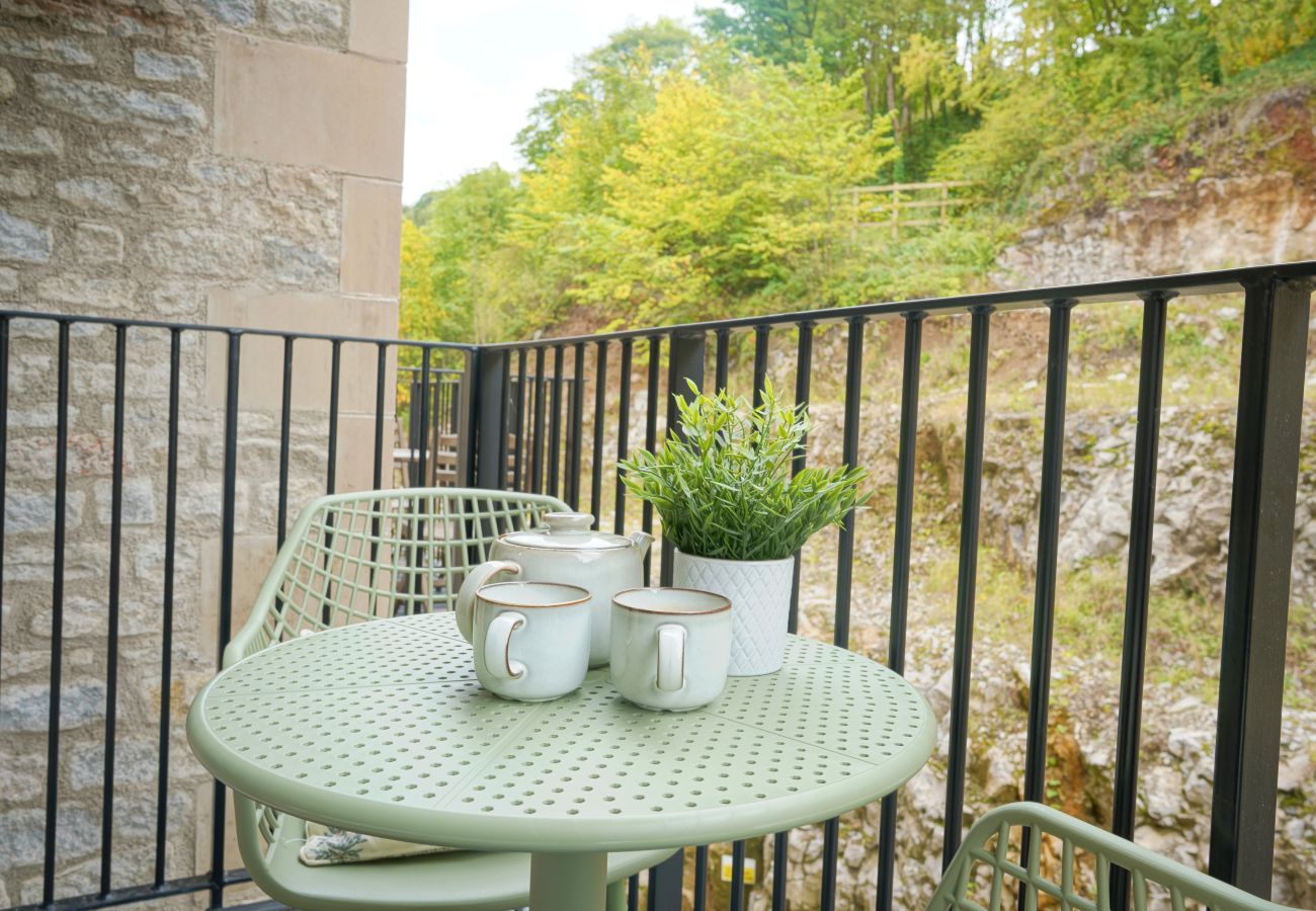 Image showing Rock mill apartment 27 balcony with outdoor seating