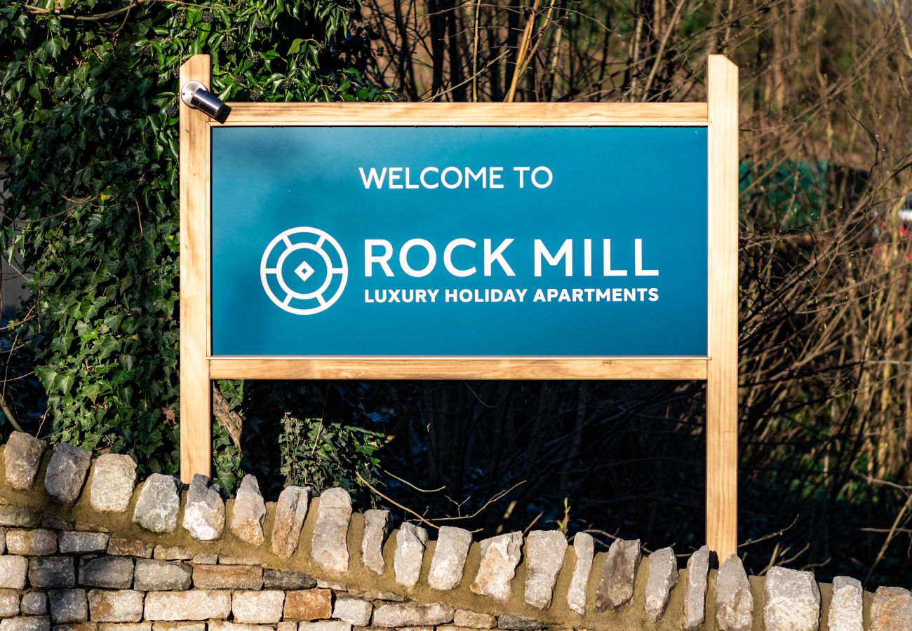 Image showing signage for rock mill luxury holiday apartments