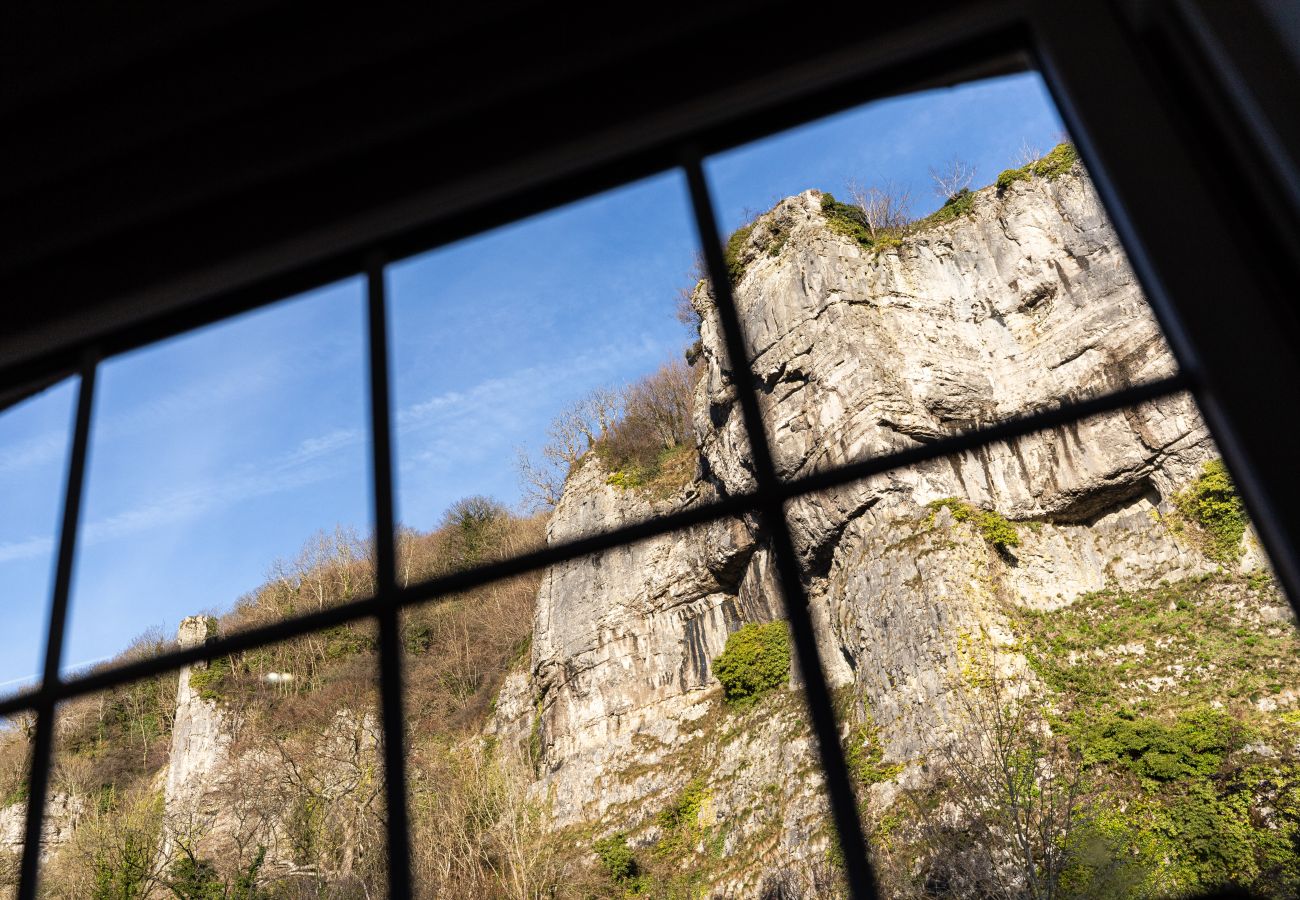 View of a popular climbing spot from apartment 13 at rock mill