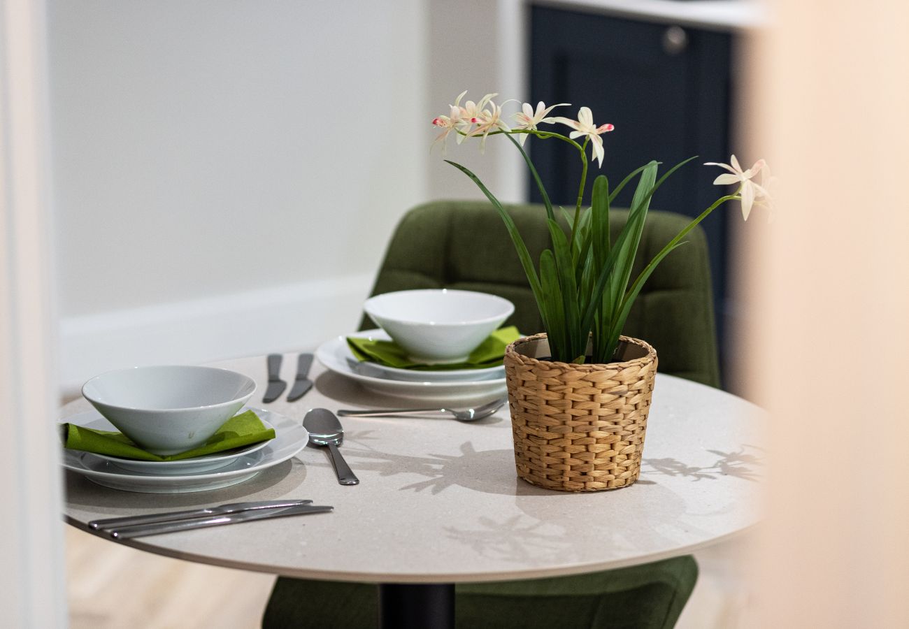 Image showing the dining area details inside rock mill holiday apartment 15