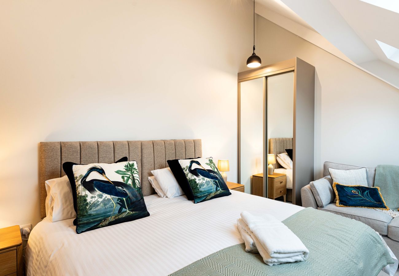 Image of bedroom 2 on the upper floor of Rock mill luxury duplex apartment 42