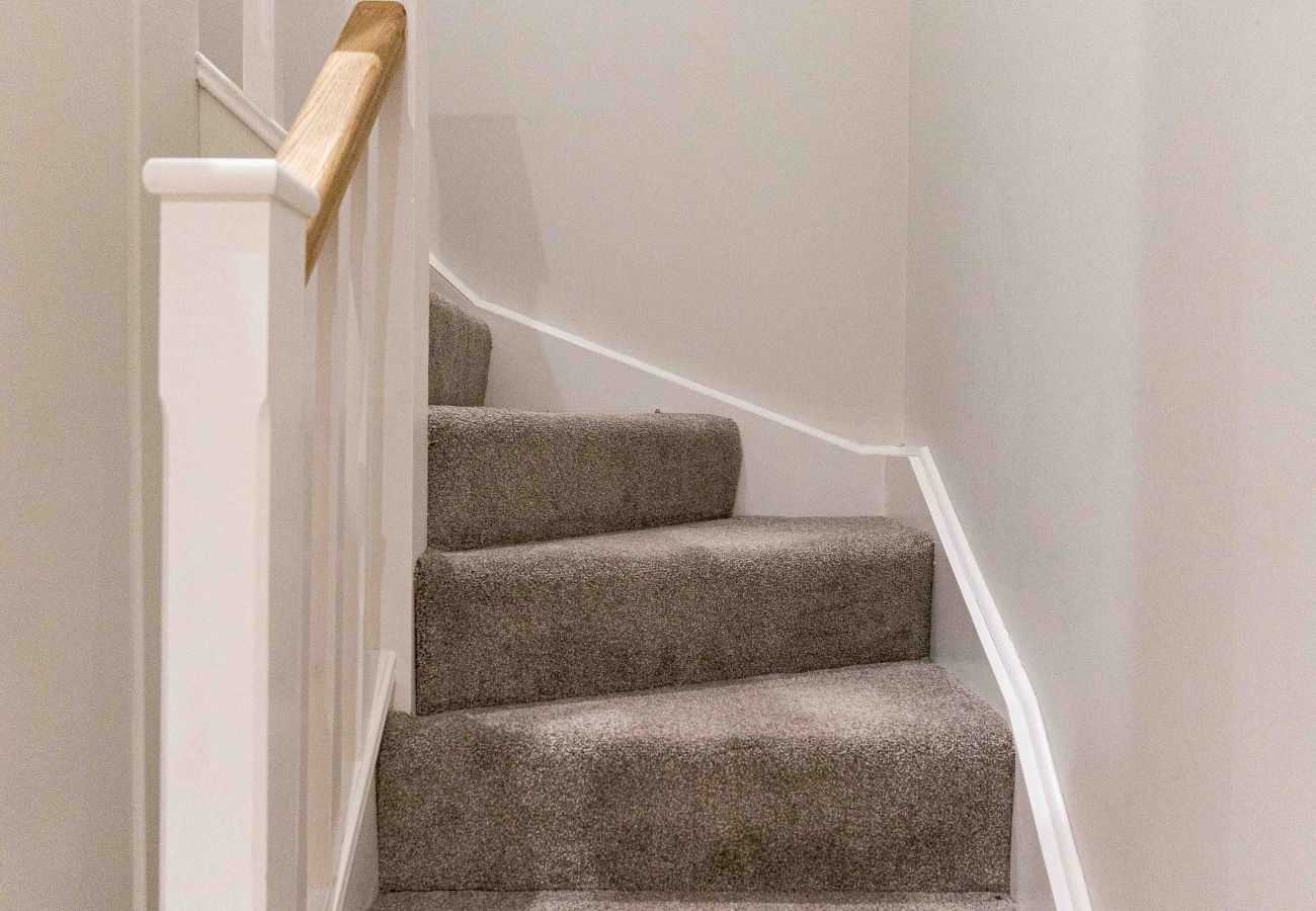 Image showing the stairs up to bedroom 2 inside Rock mill duplex apartment 42