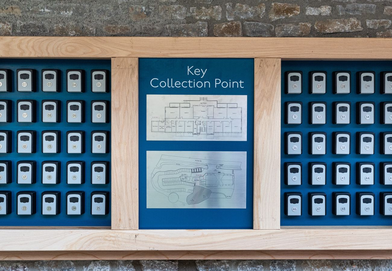 Image of the key collection point for self check in at rock mill holiday apartments