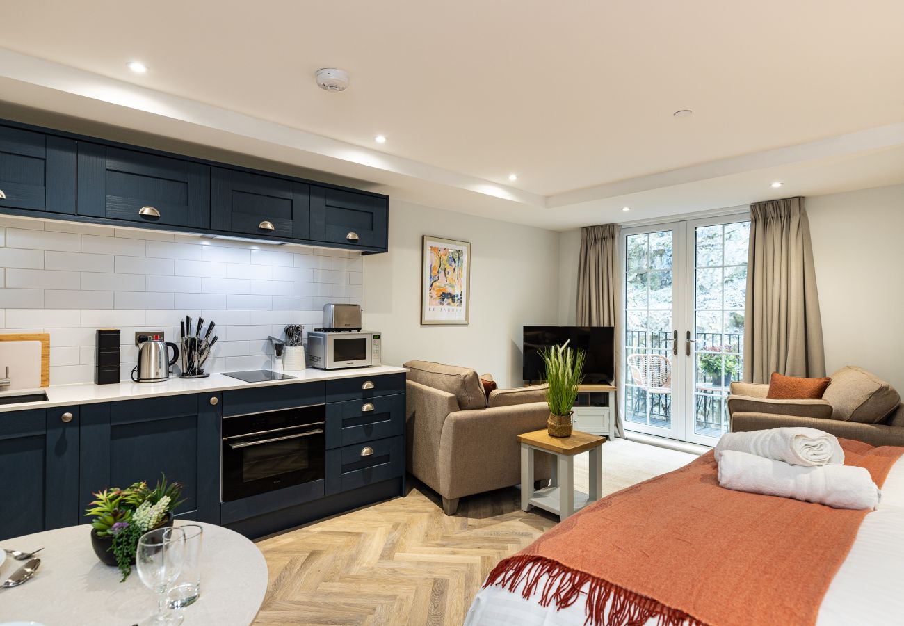 Image showing the kitchen and living area inside Rock Mill Studio Apartment 16