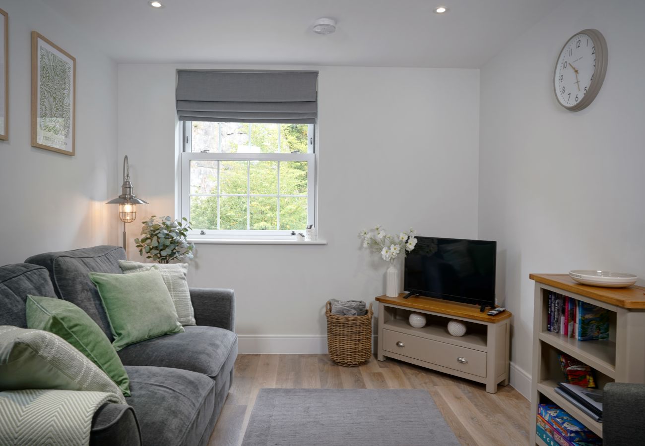 Image showing the stylish living room area with smart TV inside Rock Mill holiday apartment 36