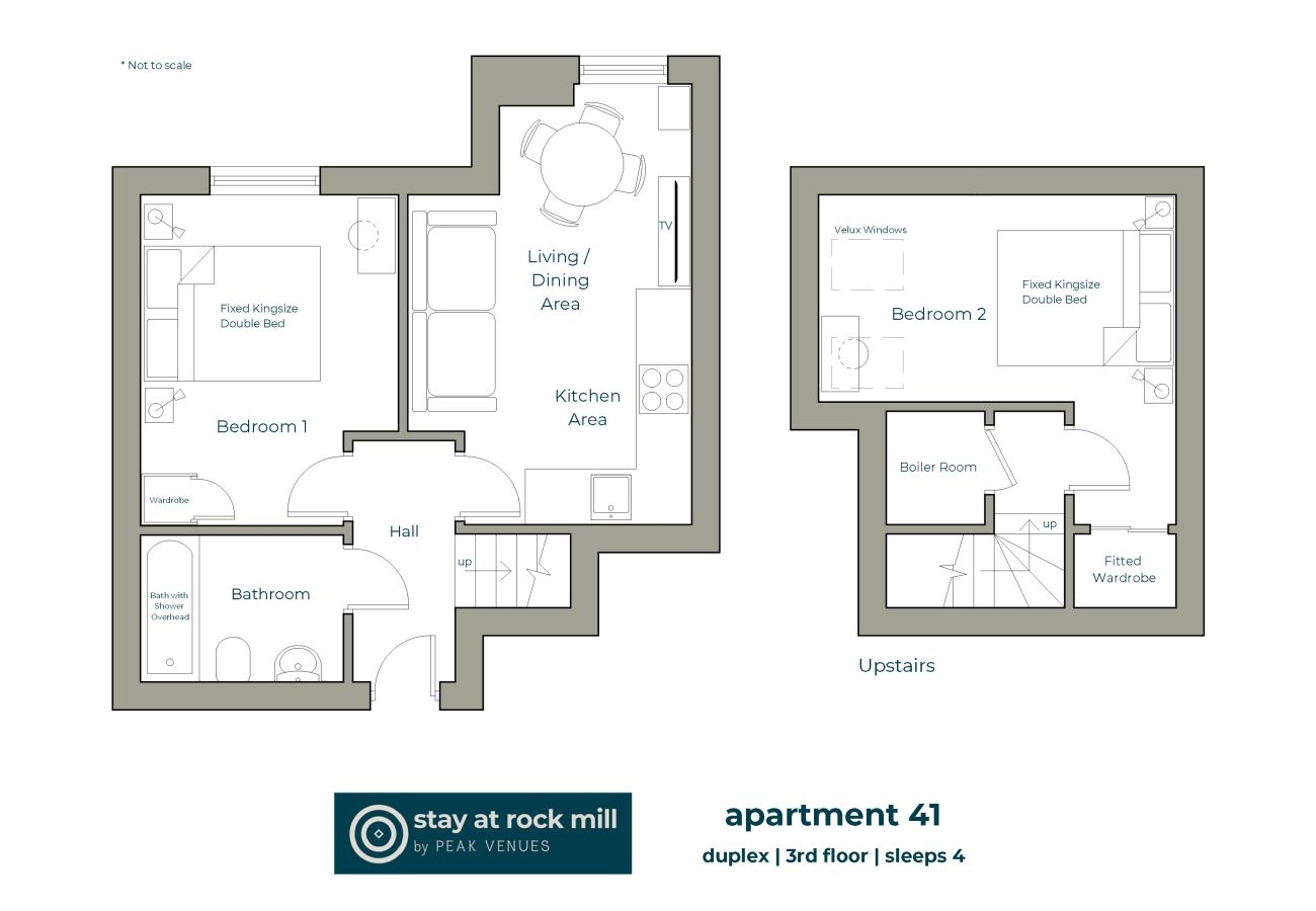 Apartment in Stoney Middleton - Rock Mill 41 Superior 2 Bed Duplex Apartment