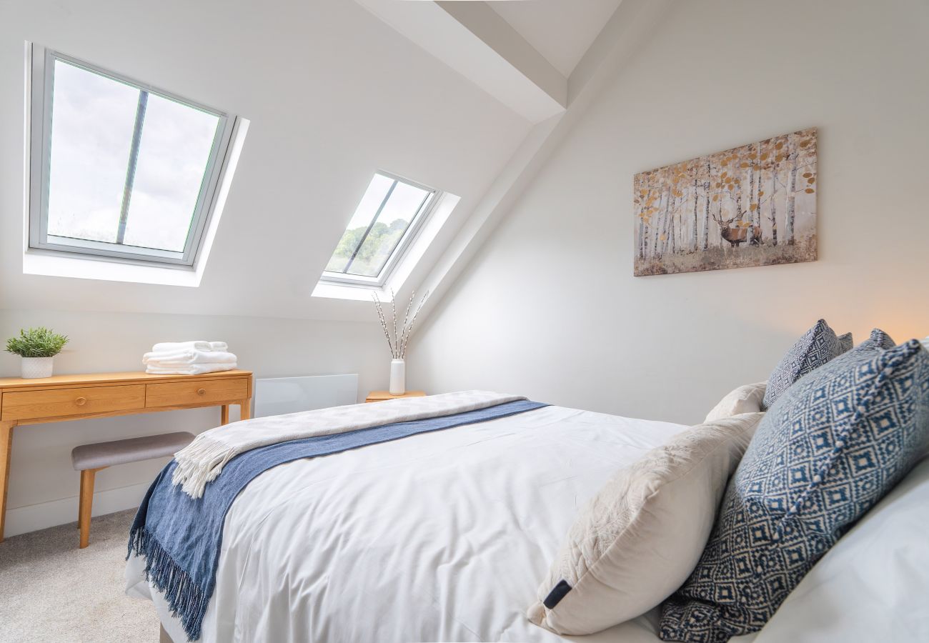 Images shows the 2nd bedroom on the first floor of Apartment 41 Rock Mill